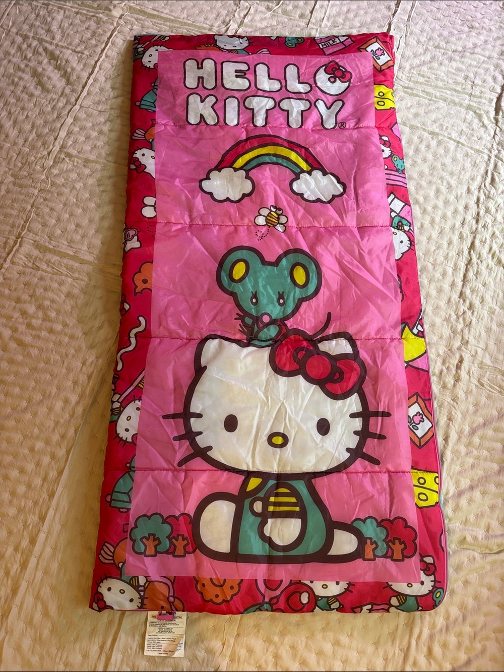 Girls Hello Kitty Pink and Red  Sleeping Bag